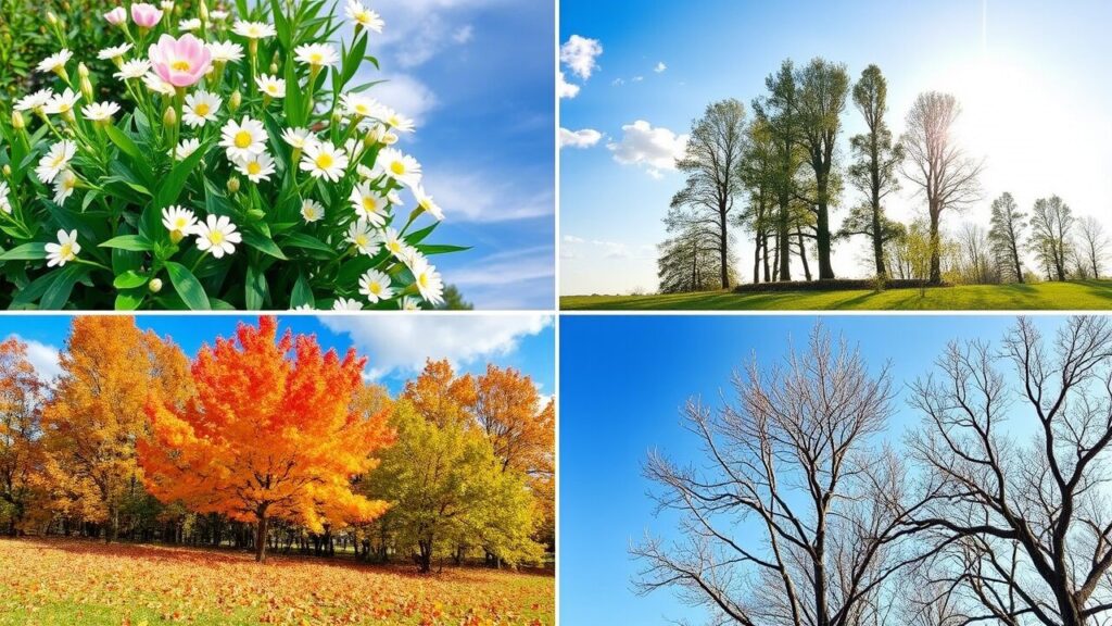 коллаж весна лето осень зима поход в дес